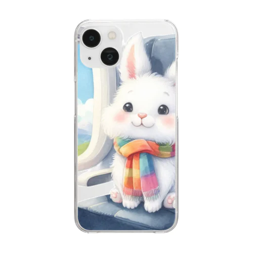 Sitting rabbit（座るウサギ） Clear Smartphone Case