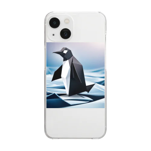 ペンギン（折り紙風） Clear Smartphone Case