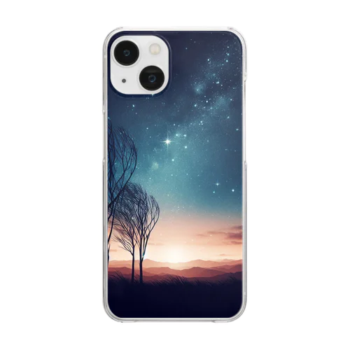 幻想的な夜空🌌 Clear Smartphone Case