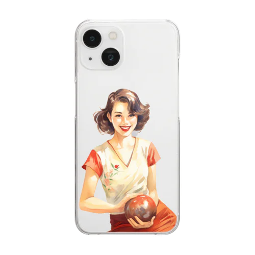 日本人女性ボーリング Clear Smartphone Case