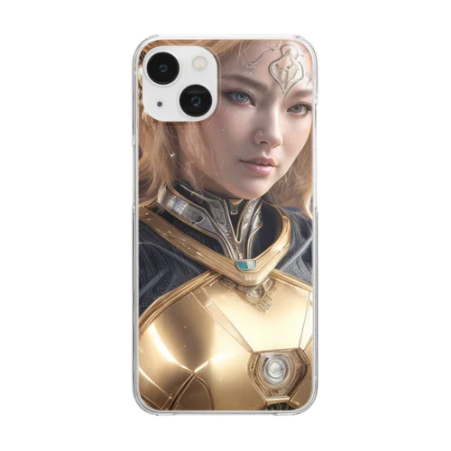 黄金狐女性戦士：永遠の光の守護者 - Golden Vixen Warrior: Guardian of Eternal Light Clear Smartphone Case