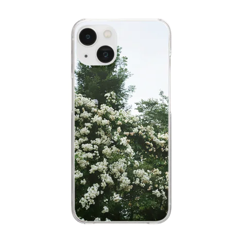 white flower Clear Smartphone Case