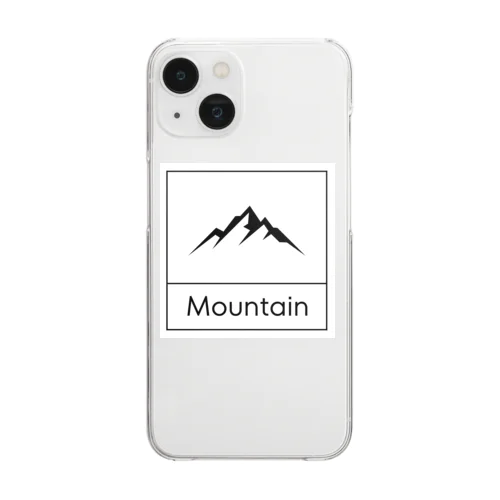 四角におさまるMountain 투명 스마트폰 케이스