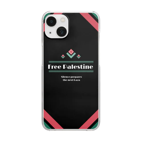 Free Palestine クリアスマホケース