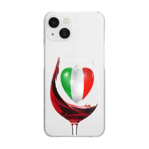 国旗とグラス：イタリア（雑貨・小物） Clear Smartphone Case