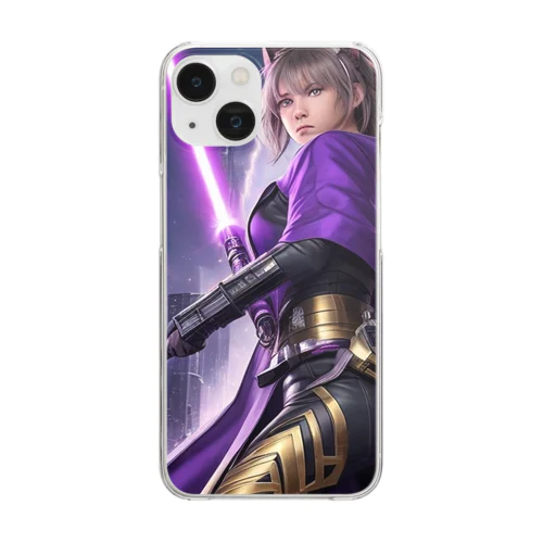 「銀河都市の猫耳戦姫」 - ： "Galactic City's Cat-Eared Warrior Princess" Clear Smartphone Case