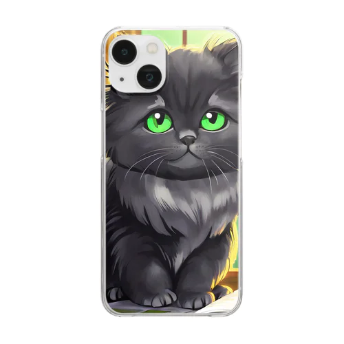 図書室の黒猫02 Clear Smartphone Case