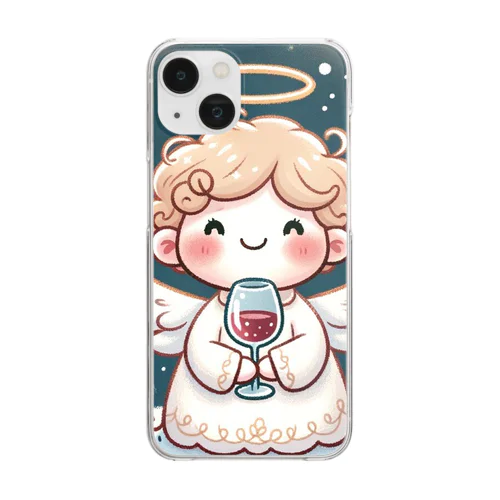 呑(どん)天使のクリスマスデフォルメ Clear Smartphone Case