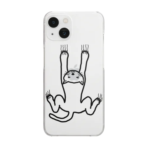 ギリギリねこ Clear Smartphone Case