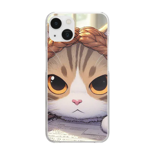 もう頑張れないねこ Clear Smartphone Case