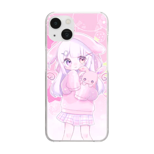 うさ耳パーカーちゃん Clear Smartphone Case