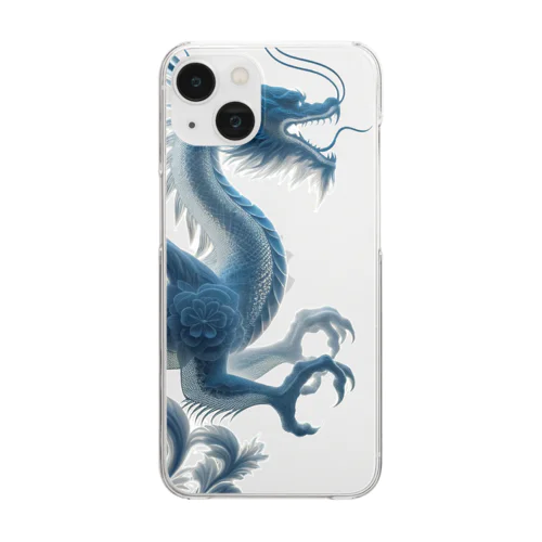 花の翼のドラゴン Clear Smartphone Case
