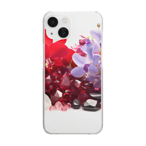 [7月]July-Ruby&Larkspur Clear Smartphone Case