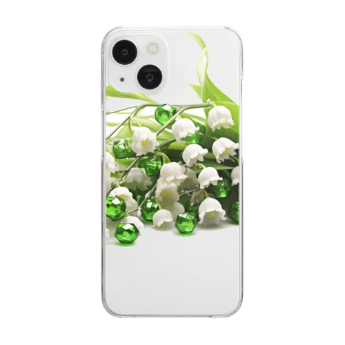 [5月]May-Emerald&Lily of the Valley Clear Smartphone Case