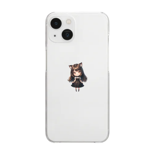 二頭身猫耳女子１ Clear Smartphone Case