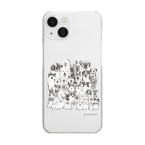 わんちゃん大集合　犬【せいこせんせい】 Clear Smartphone Case