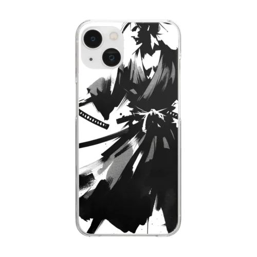 墨絵の剣士 Clear Smartphone Case