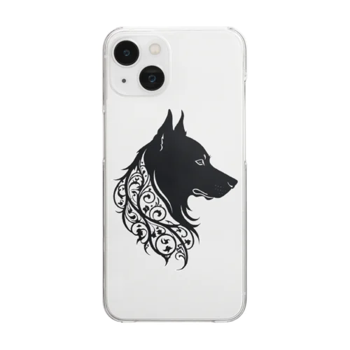 シルエット犬 Clear Smartphone Case