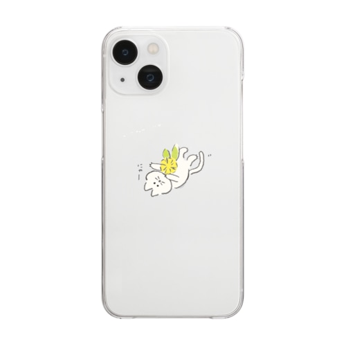 まったりねことたんぽぽ Clear Smartphone Case