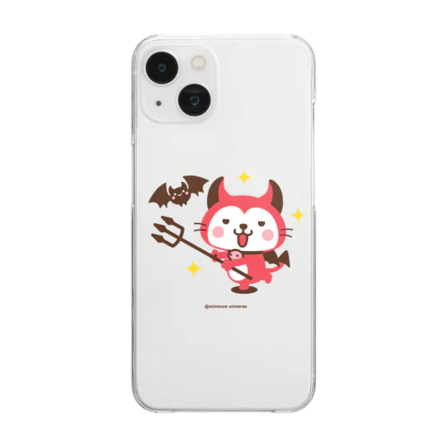 デビねこくんとコウモリさんスマホケース Clear Smartphone Case