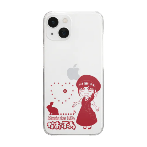 かおふあ -Music for Life- (赤) Clear Smartphone Case