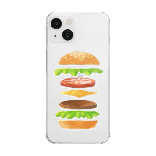 ハンバーガー　 Clear Smartphone Case