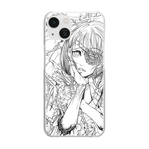 レースの眼帯女子 Clear Smartphone Case