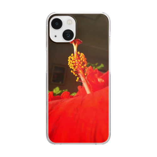 201110291506000　踊る赤い花 Clear Smartphone Case