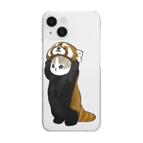 ねこかぶり（レッサーパンダ） Clear Smartphone Case