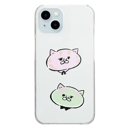 ２匹の猫（猫シリーズ） Clear Smartphone Case