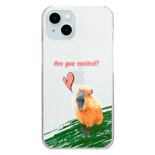 ワクワク...カピバラさん Clear Smartphone Case