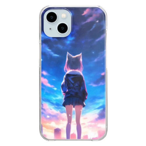 野良猫の夢見た夜 Clear Smartphone Case