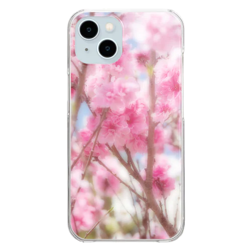 花フォト（八重桜） Clear Smartphone Case