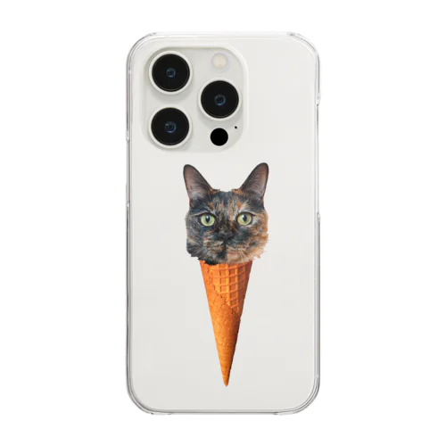 サビ猫ソフトクリーム Clear Smartphone Case