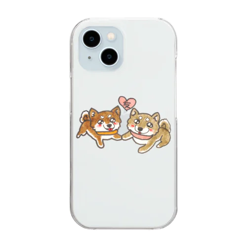 ずっ友柴犬ズ Clear Smartphone Case