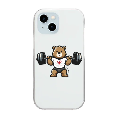 脚トレから逃げない筋トレMemoクマさんTシャツ Clear Smartphone Case