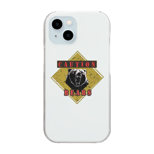 CAUTION- Bear　２ Clear Smartphone Case