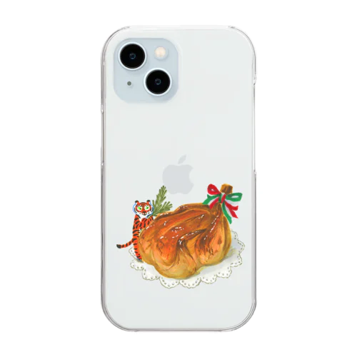 ローストチキンとトラちゃん Clear Smartphone Case