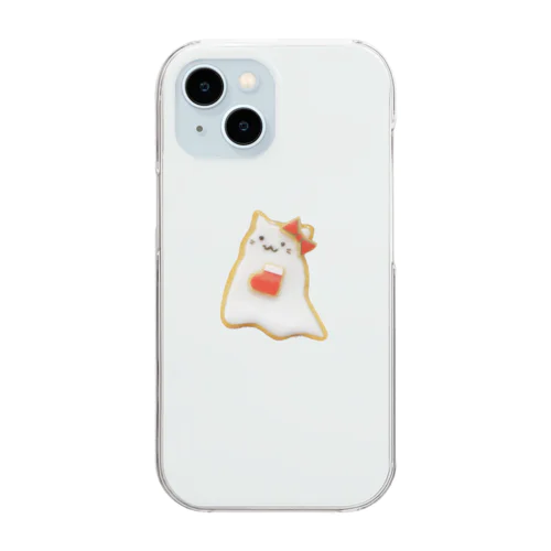 おばけねこのアイシングクッキー Clear Smartphone Case