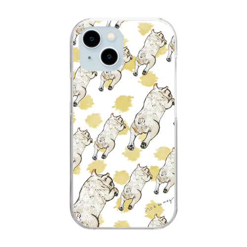 ねんねチラリクリームブヒdot×モノグラム Clear Smartphone Case