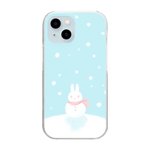 ひんやりうさぎ Clear Smartphone Case