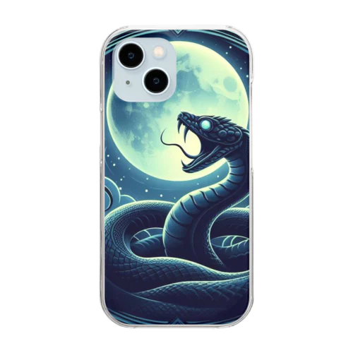 蛇と月「 snake and moon」 Clear Smartphone Case