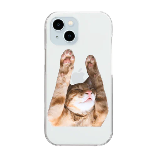 バンザイねこ Clear Smartphone Case