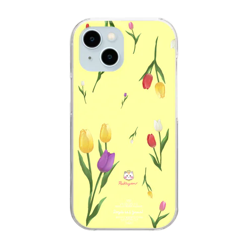 【チューリップ柄🌷れぉにゃん】イエロー Clear Smartphone Case