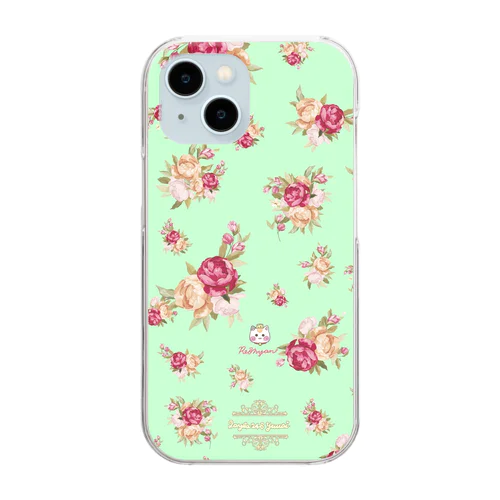 【英国ローズガーデン🌹バラ】ミントグリーン Clear Smartphone Case