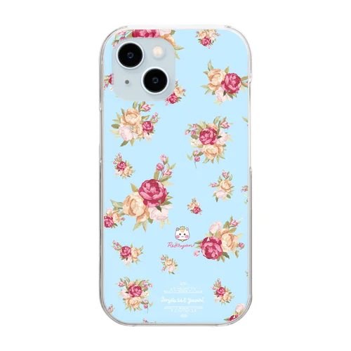 【英国ローズガーデン🌹バラ】ライトブルー Clear Smartphone Case