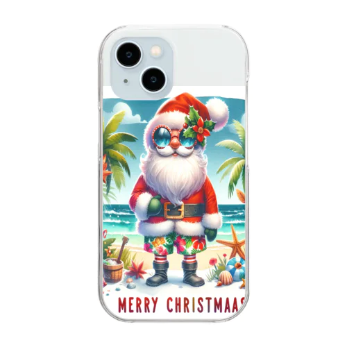 Merry Christmasシリーズ　サンタのサマークリスマス」 Clear Smartphone Case