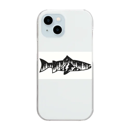 山？　魚？ Clear Smartphone Case