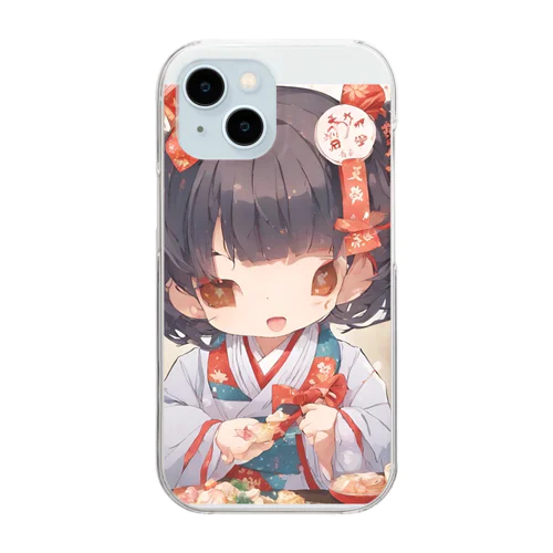 新春の可愛い女の子 Clear Smartphone Case