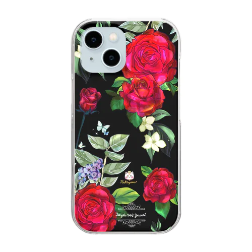 【赤バラ🌹ブドウ×蝶】《②》 Clear Smartphone Case